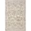 Beige Geometric Bordered 4' x 6' Washable Synthetic Area Rug