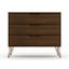Mid-Century Modern 3-Drawer Horizontal Brown Dresser