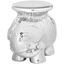 Silver Ceramic Elephant Garden Stool