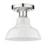 Chrome Glass Vintage Indoor/Outdoor Flush Mount Light