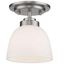 Brushed Nickel 6" Flush Mount Light with Matte Opal Shade