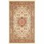 Ivory and Rust Floral Synthetic 4' x 6' Area Rug