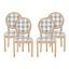 Set of 4 Dark Blue Plaid Upholstered Dining Chairs