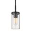 Winslett 5'' Matte Black Transitional Mini Pendant with Ribbed Clear Glass