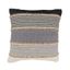 Gray and Beige Striped Square Throw Pillow with Removable Cover