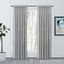 Gray Pleated Cotton Polyester Rod Pocket Back Tab Curtain Panel