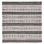 Boho-Chic Black and Beige Striped Kilim 6' Square Wool Rug