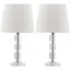 Erin Crystal Cube Table Lamp Set - Clear & Off-White