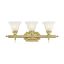 Polished Brass 3-Light Vanity with Alabaster Glass Shades