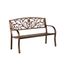 Evergreen 48" Bronze Metal Garden Bench with Floral Design