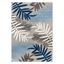 Evora Blue and Gray Palm Frond Indoor/Outdoor Area Rug