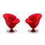 Tulip Red Velvet Swivel Barrel Accent Chair