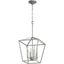 Classic Nickel 4-Light Entryway Pendant Lamp, 12.5"W x 16"H