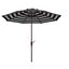 Athens 9ft Black and White Striped Aluminum Patio Umbrella