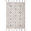 Elegant Hand-Knotted Grey/Ivory Wool Area Rug, 5' x 8'