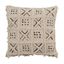 Beige and Black Cotton Tufted Block Print Euro Pillow Cover