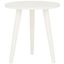 Distressed White Round Pine Wood Accent Table