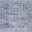 Handmade Blue Square Washable Synthetic Area Rug