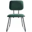 Malachite Green Velvet Parsons Side Chair Set with Matte Black Frame