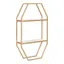 Adela White and Gold Geometric Wall Shelf