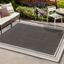 Modern Stripe 4' x 6' Black and Gray Synthetic Indoor/Outdoor Rug