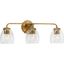 Quillan Gold Ombre 3-Light Vanity with Elliptical Glass Shades