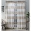 Darma Nude Sheer Linen Stripe Rod Pocket Curtain Panels, 50x96, Set of 2