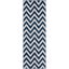 Navy and Beige Chevron Synthetic Runner Rug