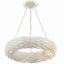 Matte White Wrought Iron 6-Light Candle Chandelier