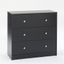 Sleek Portland Black Engineered Wood 3-Drawer Horizontal Dresser