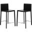 Jason 24'' Black Leather and Metal Counter Stools, Set of 2