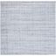 Light Grey Hand-Knotted Wool and Viscose Square Rug