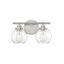 Carson Satin Nickel 2-Light Vanity with Clear Glass Shades