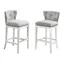 Miranda White Wood Swivel Bar Height Bar Stools - Set of 2