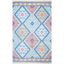 Bohemian Blue Flat Woven Wool & Cotton Blend Rug - 4' x 6'