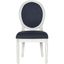 Provence Navy Linen and Wood Transitional Side Chair