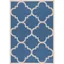 Blue and Beige Rectangular Synthetic Outdoor Rug