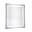 Glossy White LED Rectangular Mirror with Silver Frame