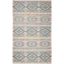 Handmade Blue and Cream Wool Cotton Square Area Rug