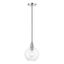 Downtown Elegance Brushed Nickel Globe Pendant with Clear Glass