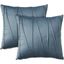 Blue Velvet Embroidered 18" Square Throw Pillows Set of 2