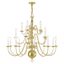 Williamsburgh 20-Light Polished Brass Colonial Chandelier