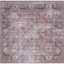 Tucson 6' x 6' Pink/Beige Synthetic Washable Area Rug