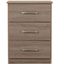 Boston 3-Drawer Compact Nightstand in Sandalwood and Gray