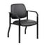 Black Mesh and Vinyl Mid-Back Guest Chair with Metal Frame