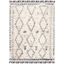 Ivory and Black Hand-Knotted Wool Area Rug with Fringe