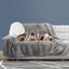 Large Gray Waterproof Pet Throw Blanket with Faux Shearling