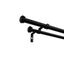 Matte Black Adjustable Double Curtain Rod with Finials