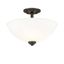 Ashton 11" Matte Black Dome Glass 3-Light Ceiling Fixture