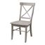 Washed Gray Taupe Solid Wood X-Back Dining Chairs, Set of 2